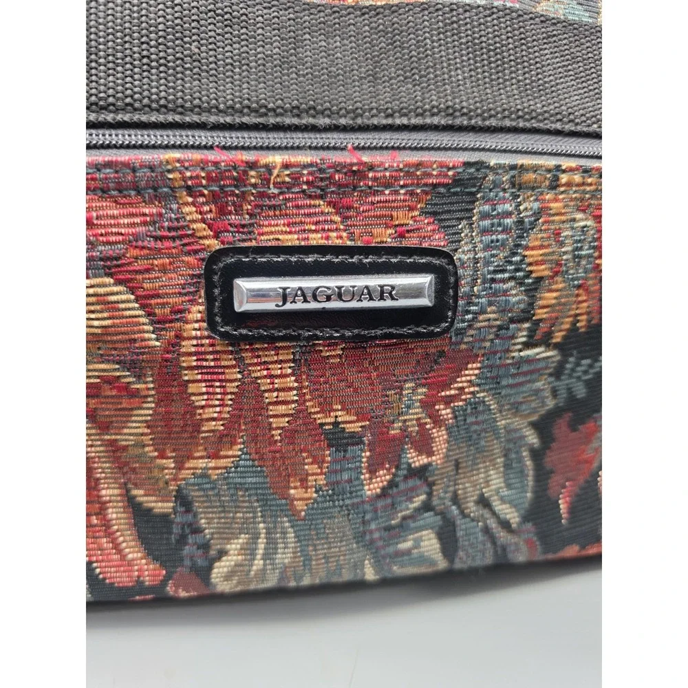 Vintage Jaguar Floral Tapestry Travel Bag Carry On Shoulder Weekender Luggage